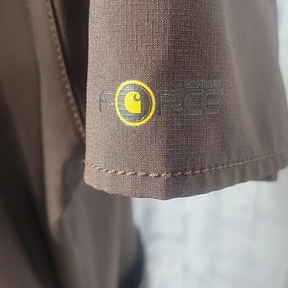 CARHARTT Cross Flex Women's Y Neck Brown Scrub Top Medium - Picture 8 of 10